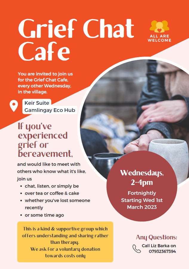 Grief Cafe, every other wednesday starting march 1st